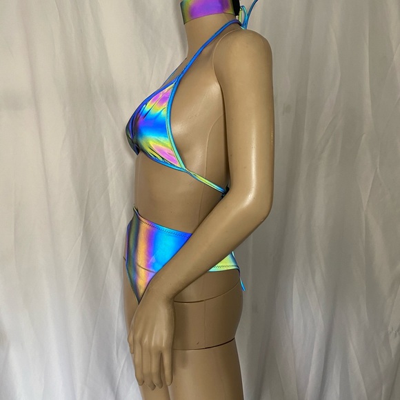 Two piece Rainbow and Reflective bikini - Picture 4 of 9